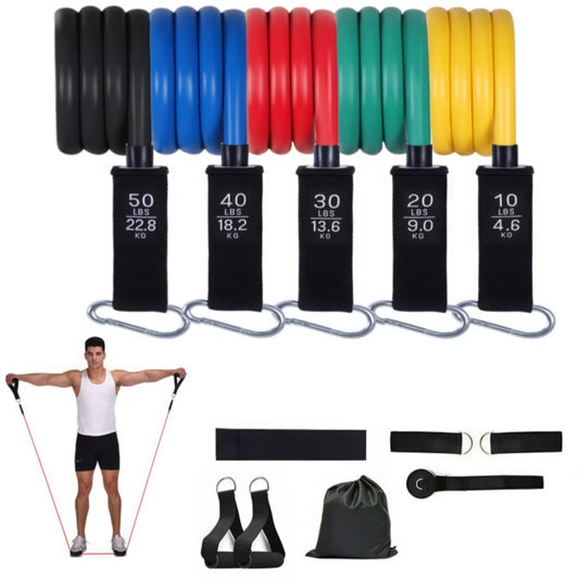 Resistance Bands Set with Handles for Stretching, Gym, Muscle Training & Home Workouts