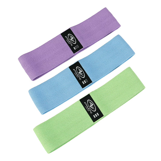 Fabric Exercise Bands with 3 Resistance Levels & Carry Bag