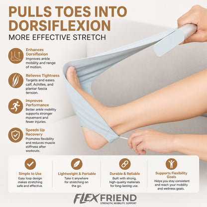 Non-Elastic Yoga & Pilates Stretching Strap with Ergonomic Handles