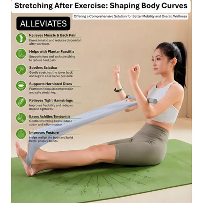 Non-Elastic Yoga & Pilates Stretching Strap with Ergonomic Handles