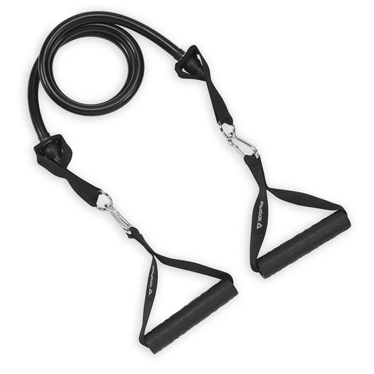 Reebok Delta Sure Grip Resistance Cord – Light to Ultra Heavy, Interchangeable Tubing