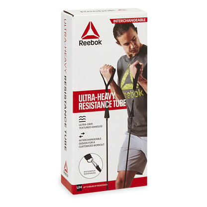 Reebok Delta Sure Grip Resistance Cord – Light to Ultra Heavy, Interchangeable Tubing